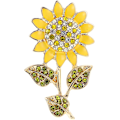 Miniatyrbild 1 av 5: Kvinnors solroskorsagepin solrosform brosch kristall elegant växtblomma strass brosch för damer flickor ryggsäck kläder hatt väska kappa gul