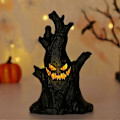 Miniatyrbillede 5 af 5: Halloween Spøgelsestræstub Med LED-lys, Træansigt Lysende LED-spøgelsestræstub Batteridrevet Til Halloweenfest 1 PC