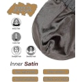 Miniatyrbilde 3 av 5: Dame Vinter Varm Strikket Lue Satin Silkefôret Kabel Strikket Lue Chunky Slouchy