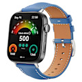 Pikkukuva 2 / 5: Aito nahkainen kapea ranneke Huawei Watch Fit 3 -kelloon Blue
