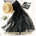 Miniatyrbilde 2 av 6: Chiffon Skjerf, Sjal og Wraps for Kvinner Myk og Lett Aftenkjole Elegant Bryllup Brud Brudepike Skjerf Black