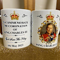 Miniatyrbillede 5 af 5: 350 ml King Charles III mønstret keramisk kaffekrus tekopp fejrer Storbritannien konge 2024 Charles III kroningskrus