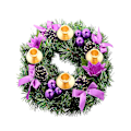 Miniatyrbild 1 av 2: Julkrans, Lila Band Advent Ljusstake Julkrans Mittpunkt För Hem Kyrka B