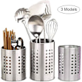 Miniatyrbillede 1 af 5: Rustfrit bestikholder til køkkenredskaber, køkkenredskabsholder, spisepindholder, rustfrit stål køkkenredskabsholder, brugt til at organisere