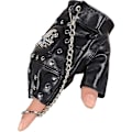Miniatyrbillede 5 af 5: Steampunk Gotiske Handsker Mænds Vintage Læder Kaptajn Fingerløse Handsker