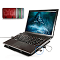 Miniatyrbillede 3 af 11: Metal Panel Dual Fan Notebook Cooler Høj Hastighed Silent Laptop Køling Pad Slim Stand Holder til 14 Tommer PC Computer Sort