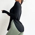 Miniatyrbillede 4 af 5: Dame Aktivtøj Skjorter UPF 50+ UV Solbeskyttelse T-shirts Langærmede Toppe Træning Solskjorte Udendørs Fitness Vandreture Skjorte Hurtigtørrende Letvægtsskjorter black L