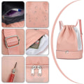 Miniatyrbilde 4 av 5: Gym Bag Barn, Gym Bag Snøring Daypack, Vanntett Ryggsekk Med Skoskuff Og Våtskuff, Stor Sportsbag Gym Bag For Kvinner Menn Tenåring