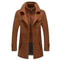 Trenchcoat, vinterjakke i ullblanding for menn brun M brown M