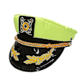 Miniatyrbillede 1 af 4: Kaptajn Yacht Sailor Hat Justerbar Hat Flad Top Visor - Hvid - 1 stk green