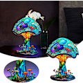 Miniatyrbilde 2 av 5: Bohemian Stained Glass Sopplampe - Dekorativ nattlampe - Harpiks prosess hjemmeinnredning COLOR 2