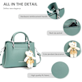 Miniatyrbillede 3 af 5: Kvinders Crossbody Mode Top Håndtaske Damer Skuldertasker PU Læder Satchel Taske Piger Messenger Tasker Punge Håndtaske med Bjørn Vedhæng Black