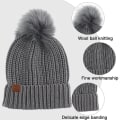 Miniatyrbillede 3 af 5: Hue til kvinder og mænd Vinterhue Dame Cuffed Beanies Hue Varm Huer Sort grey