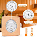 Miniatyrbillede 3 af 5: Træ Sauna Hygrotermometer, Sauna Termometer og Hygrometer, Indendørs Luftfugtighed Temperaturmåling Sauna Rum
