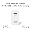 Miniatyrbillede 3 af 3: 120W hurtigoplader USB-oplader strøm Hvid EU