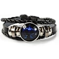Miniatyrbillede 2 af 5: 12 Stjernetegns Constellation Charm Lysende Armbånd Mænd Kvinder Mode Multilayer Væv Læder Armbånd Bangle Fødselsdag Gave Cancer