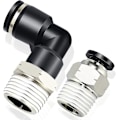 Miniatyrbillede 5 af 5: Yaju pneumatisk albue og lige rør kombination 1/4\" rør Od x 1/2\" Npt gevind trykforbindelsesfitting 6mm (4stk)
