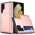 Samsung Galaxy S22 Ultra -kotelo korttipaikalla, ruusukulta