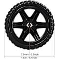 Miniatyrbillede 2 af 3: 2 stk. indkøbsvognshjul, rejsevognshjul, udskiftning, 5 tommer diameter, gummiskum, sort (hy)