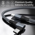 Miniatyrbilde 2 av 2: USB-C-lader med vinklet kontakt 60 W hurtiglading Grå 3 m Grå 3 m