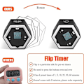 Miniatyrbillede 2 af 5: Hexagon Flip Timer med Lydløs & Alarm Funktion - Køkken Timer Nem at Bruge - Tidsstyring Pomodoro Timer til Børn Sort