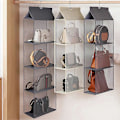 Miniatyrbillede 3 af 5: Dww-2 stk. Taske Opbevaring, Sko Garderobe Organizer, Hængende Opbevaringstaske, Foldbar Garderobe Organizer til Tasker, Taskeholder til Skab