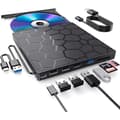 Extern CD/DVD-enhet, 8 i 1 USB 3.0 Ultratunn Bärbar, CD-brännare Extern Skivenhet (Svart)