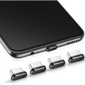 Pikkukuva 1 / 5: 4 kappaletta (musta) USB C -pölypistokkeet Type-C -suojus Yhteensopiva