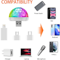 Miniatyrbilde 4 av 5: Mini Diskokule Lys Usb, Diskokule Led Party Lampe, Stemmestyrt, Diskotek Party Lys, Musikkstyrt Diskotek Lyseffekter, Diskotek Lys For Barn