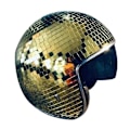 Miniatyrbild 1 av 5: Discokula-hjälm med infällbart visir, coola rekvisita för nattklubbar Gold
