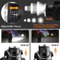 Miniatyrbillede 2 af 5: Vinterkampagne, pandelampe, genopladelig LED-lommelygte, 10000lm pandelampe med 3 lystilstande med USB-kabel 2 x 18650 batterier med indikatorlys til Cam