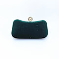Pikkukuva 1 / 5: Sametti Bronssinen Iltapuku-Kukkaro Retro-Clutch - Vihreä