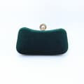 Sammetsbronserad Aftonväska Retro Clutch - Grön