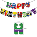 Pikkukuva 2 / 4: Hämähäkkimies Iron Man -sarjakuva supersankari -teema syntymäpäiväkoristeilmapallot Banner Cupcake Cake Topper -setti juhlatarvikkeet