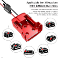 Miniatyrbild 4 av 5: Power Wheel-adapter för Milwaukee M18-batteri 18V Omvandlare med säkringar och trådterminaler 2-pack