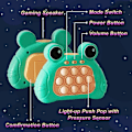 Miniatyrbild 3 av 5: Elektronisk upplyst pop quick push spelkonsol fidget leksaker poppet sensorisk leksak push pop bubbla leksak stressavlastning pusselspel för barn Green