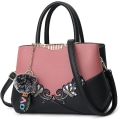 Miniatyrbillede 1 af 5: Dame Top-Handle Taske Skuldertaske Pom Pom Dekoration Dame Tote Taske Messenger Taske Rejse Vandtæt PU Læder (Pink B+ Pom Pom Dekoration)