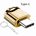 Pikkukuva 1 / 5: Type-C/Micro USB/Lightning mini-matkapuhelinkortinlukija, nopea TF-kortti OTG-kortinlukija Type-C Gold