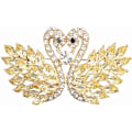 Pikkukuva 1 / 4: Kukka-nauha rintaneula, Vintage Elegantti ainutlaatuinen kristallirintaneula, Muotitimantti rintaneula, Pin Badges, Tarvikkeet, Timantti rintaneula(Keltainen joutsen)