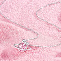 Miniatyrbillede 4 af 10: Sanrio Hello Kitty Halskæde Kawaii Pink Planet Koreansk Version af - Perfekt