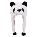 Miniatyrbillede 2 af 2: Sød plysdyr karakter hue til voksne og børn med pompon-ender, lange stropper, sjovt plysdyr med øreklapper til cosplay Panda