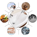 Miniatyrbilde 6 av 7: Håndholdt bidet-sprayer i rustfritt stål, børstet nikkel, spraydyser for baderom, bleievask, bærbar, rustfri dusjsprayerhode for personlig hygiene