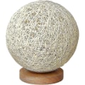 Miniatyrbillede 1 af 4: Romantisk Bordlampe i Massivt Træ Natlampe Rattan Kugle Rund Skærm Med USB Opladningsport Natlys Sepak Takraw Natlys Soveværelse Sengelampe