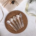 Miniatyrbilde 3 av 6: Set med 6 perlemor 7cm x 2,2cm mop kaviarskjeer med rundt håndtak for 7CM