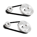 Miniatyrbilde 2 av 5: 2 sett 2gt synkronhjul 20 60 tenner boring aluminium timing remskive Gt2 timing reimskive system