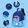 Pikkukuva 4 / 6: Lasten taapero esikoulu matkareppu Kindergarten Cool Cute Cartoon Schoolbag Reppu Yksisarvinen Violetti Reppu Kirjakassi Tytöille Pojille Vauva Dinosaur Blue