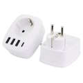 Miniatyrbillede 5 af 6: Multi-netværk USB-stik, multi-stik USB-oplader med 1 AC-udgang, 1 USB C og 3 USB-porte, stikkontakt kompatibel med iPhone/iPad, ideel til hjemmet