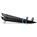 Miniatyrbillede 9 af 11: Metal Panel Dual Fan Notebook Cooler Høj Hastighed Silent Laptop Køling Pad Slim Stand Holder til 14 Tommer PC Computer Sort