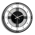 Miniatyrbillede 1 af 4: Væg ur hjem dekoration sort og hvid cirkel væg cirkel kreativ soveværelse gennemsigtig retro ur-sort-