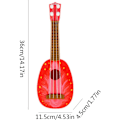 Pikkukuva 4 / 5: Ukelele lapsille aloittelijoille, hedelmäukulele minikitara, soitinlelukitara lapselle taaperolle pojille tytöille, mansikka, vesimeloni, appelsiini, kiw